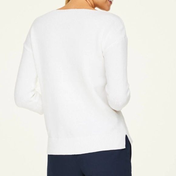🎄NWT AT Loft Cotton Blend 3/4 Sleeve Sweater - Picture 2 of 6